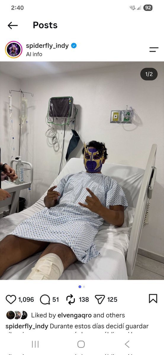RobViper's tweet photo. Without giving the big spiel about what life is like for a young independent wrestler in 🇲🇽 - it's not pretty.

Unfortunately 1/2 of the MexaBoys Spider Fly suffered an injury recently that will sideline him until next year &amp; he has to raise funds to pay for the surgery he needs. https://t.co/wkdodsPRde