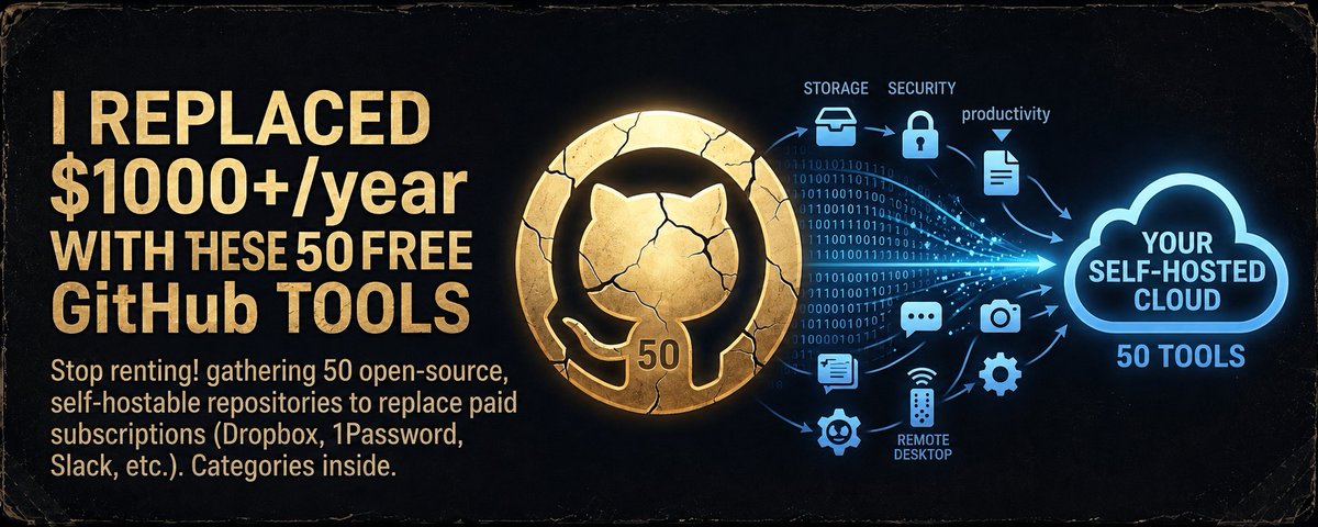 I replaced $1000+/year in subscriptions with these 50 free GitHub tools