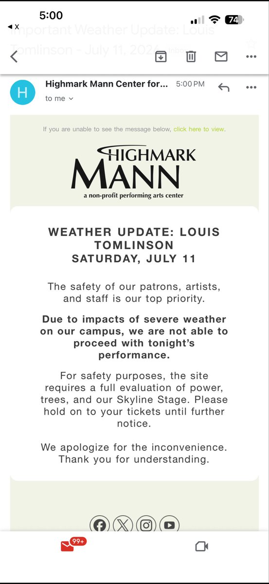 HollaEm_'s tweet photo. The Louis Philly show was canceled??? https://t.co/b7mzKP1GzO