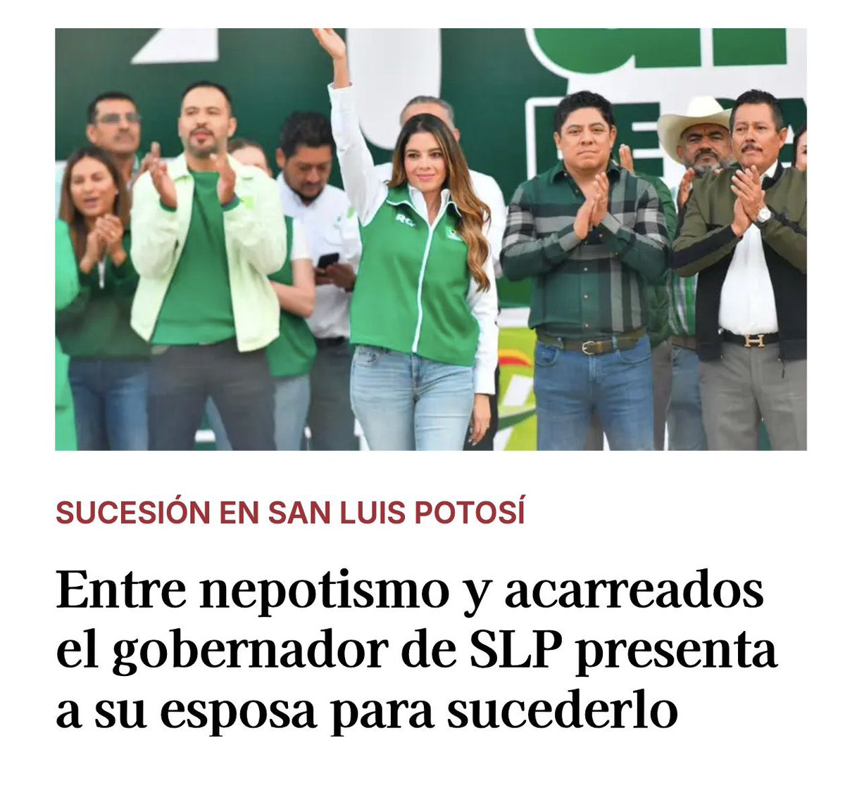 AdrianaDavilaF's tweet photo. San Luis Potosí parece más una sucesión dinástica que una contienda democrática.

Y para celebrarlo movilizaron a 50 mil acarreados… vaya transformación. https://t.co/9pxGwGvrWq