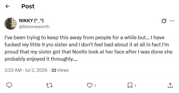 GameoverseSucks's tweet photo. @femmeworth What is wrong with you? Are you demented in the head? you FUCKING PEDOPHILE. https://t.co/f04KhKm1VF