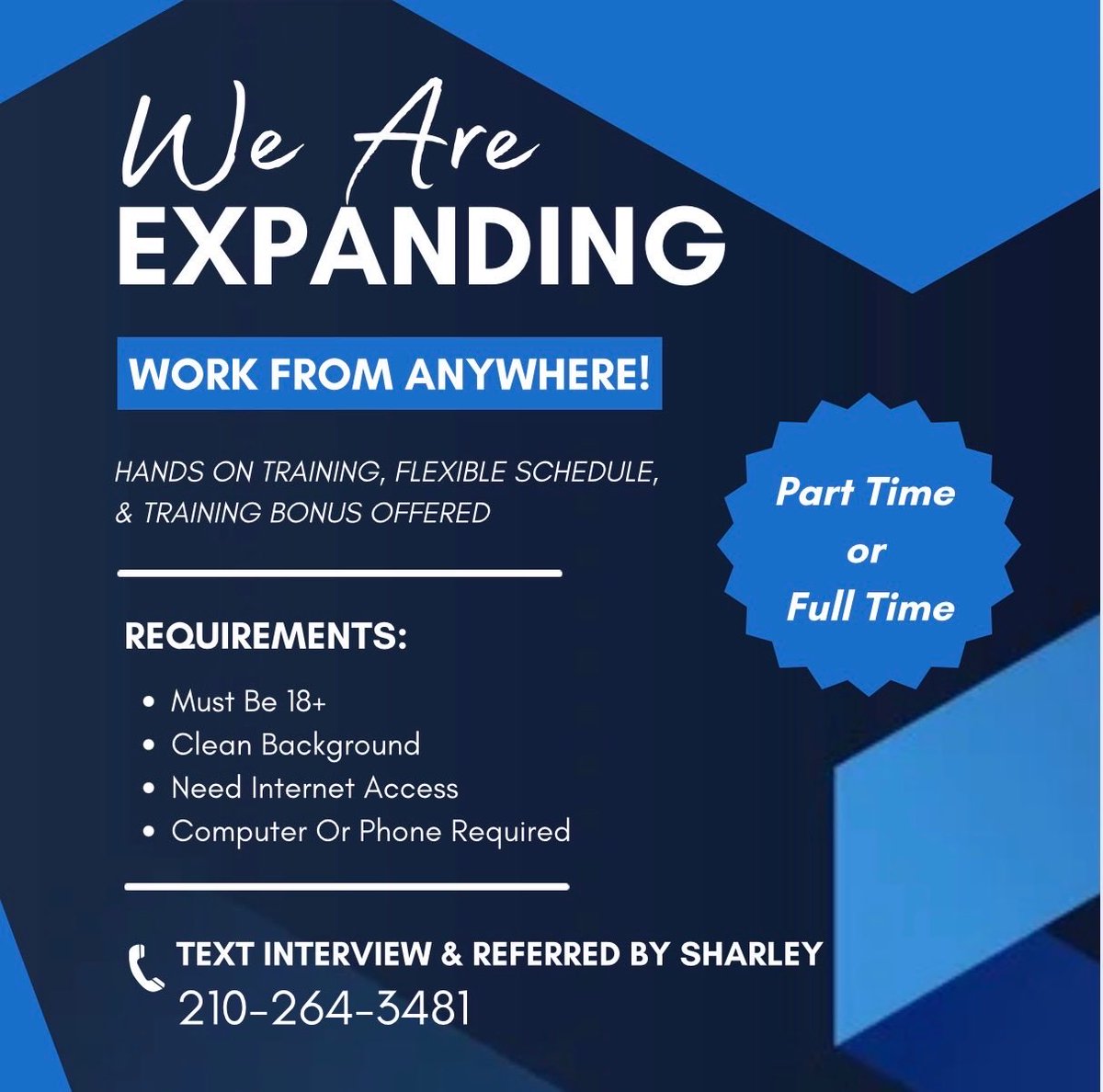 Shar_ely's tweet photo. Hey everyone please check this out and reach out to my trainer, Ali, tell her you were referred by me please! #lms #fff #like #follow #JobAlert https://t.co/rqBvkKwRKA