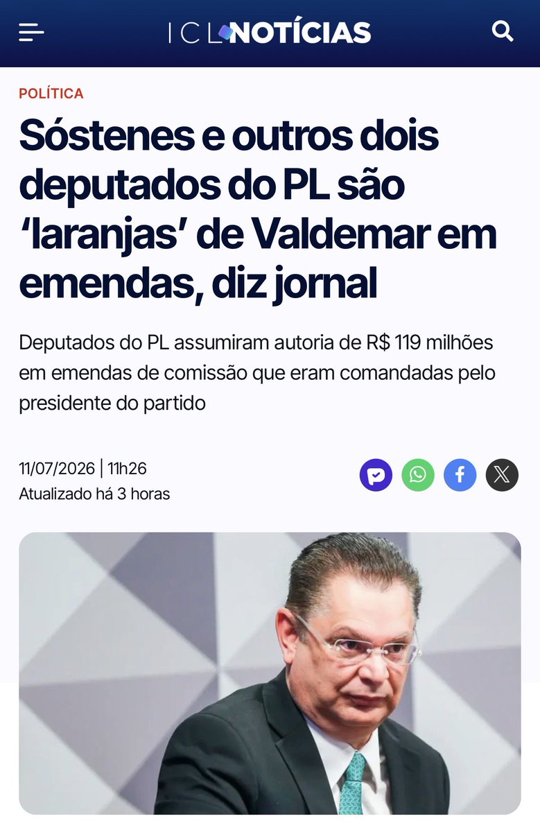 nessacouttto's tweet photo. VAI UM LARANJA DO PL AÍ GENTE?

E mais uma vez temos o Sóstenes Cavalcante envolvido em maracutaia e corrupção. Ele mal conseguiu explicar os mais de 400 mil reais guardados em seu armário e já está com mais uma corda no pescoço: ser laranja do Valdemar.

SÓSTENES INELEGÍVEL JÁ 
@DepSostenes @CostaNetoPL @FlavioBolsonaro