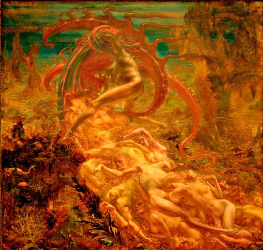 Rodrigo10GST's tweet photo. The Treasures of Satan, 1895
Jean Delville https://t.co/k7XkR6bffx