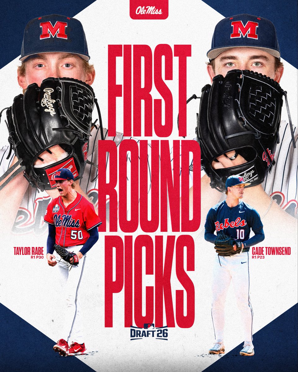 OleMissBSB's tweet photo. Round 1 ➡️ 2 Picks

For the first time in program history, two Rebels have been selected in the first round in the same draft! https://t.co/FPksLpbIN6