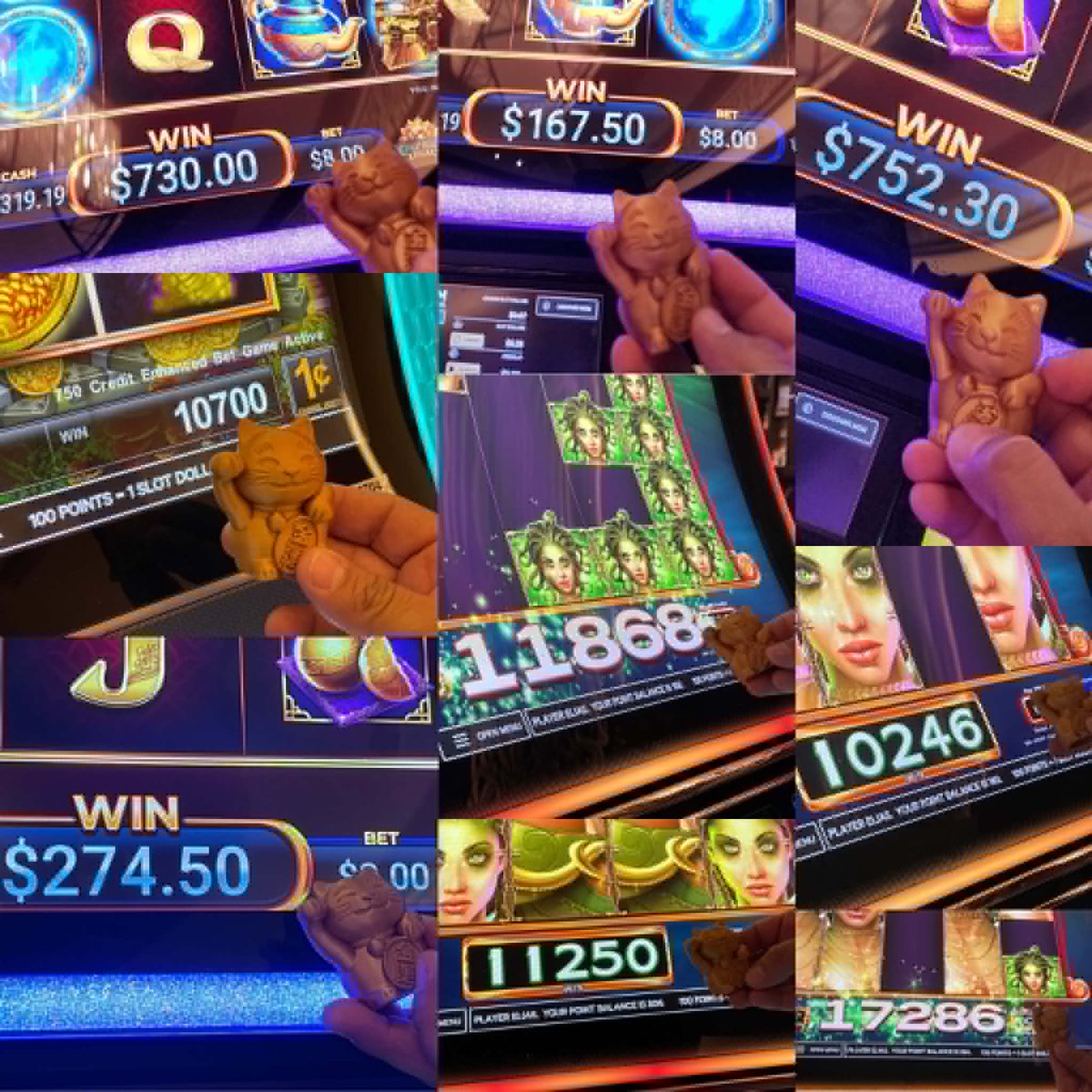 lyra_laurels's tweet photo. Wow! Big wins for Elias on a Vegas trip with our Gold Maneki-neko (Lucky Cat) Statue!
If you want to be here in our gallery, send us a picture of you or a friend wearing/using our products! https://t.co/SRTU3BJOSK