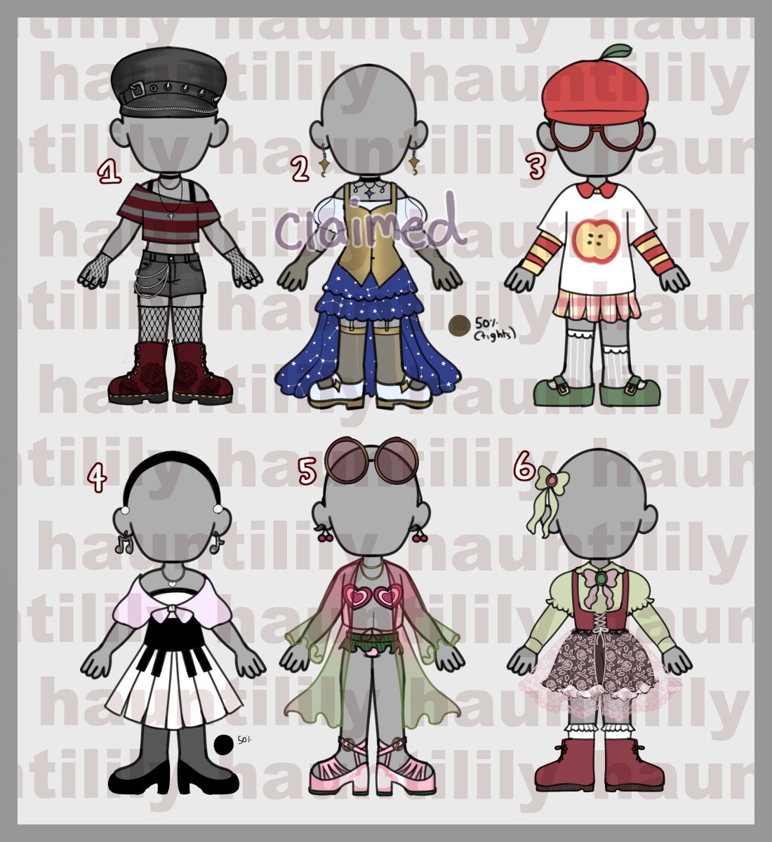 hauntilily's tweet photo. decided to try my hand at some outfit adopts that you can use for your ocs or your fav characters! 

personal use - $15, commercial use - $60 (paypal preferred)

please see my toyhouse for more information, comment to claim - https://t.co/8bn7BWHM6Z

#adopts #adoptables https://t.co/G8SyYj6ce3