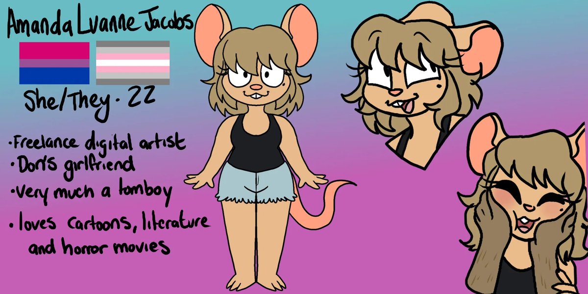 sug4rmouse's tweet photo. Hi!! I'm Amanda :3

22 year old fictosexual self-taught furry artist who selfships with Don from regular show. I also work as a caregiver irl.

I'm AuDHD + BPD so please be patient with me.

Looking for moots!!
#RegularShow #yumetwt #moothunt #promotwt https://t.co/dQvbSshy65