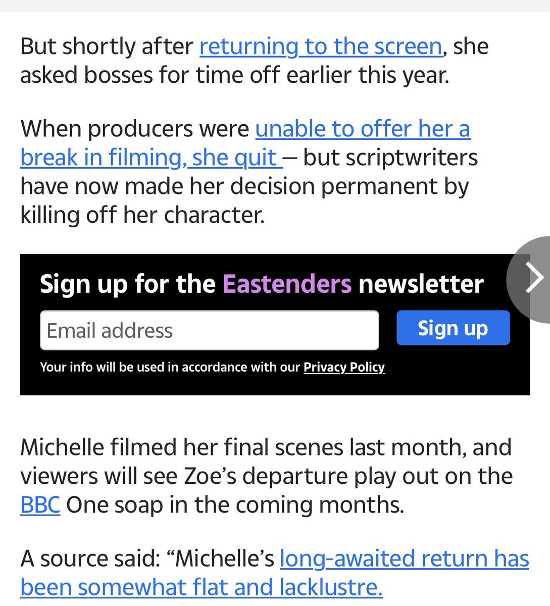 BRATTYBARBl's tweet photo. EastEnders killing Zoe off and axing Michelle Ryan because she asked for time off… I've seen this film before and we're still FURIOUS about the ending. #EastEnders #SaveZoe https://t.co/6faCVxSyGG