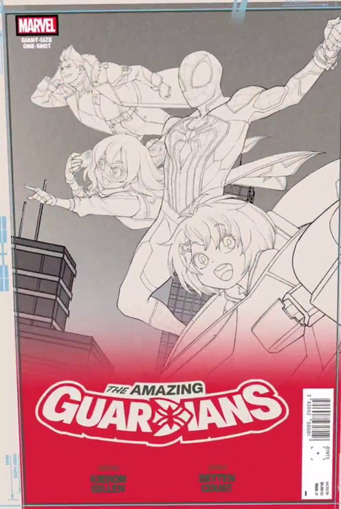 Xeno_TG's tweet photo. ‼️ Amazing Fantasy #15 Pose, And Confirmed Writer and Illustrator for "THE AMAZING GUARIDANS" in Marvel Tokon Fighting Souls Episode Mode!

"The Amazing Guardians" Episode Mode Story Is illustrated by Betten Court (Main Illustrator of MHA:Vigilanties) and Written by Kieron Gillen (Writer of many Marvel And Star Wars Comics)!

Included in the cover art for the story is a cute nod to the cover of Amazing Fantasy #15, which was the origin comic for Spider-Man; we see Spidey holding onto Ms. Marvel in the same pose!
