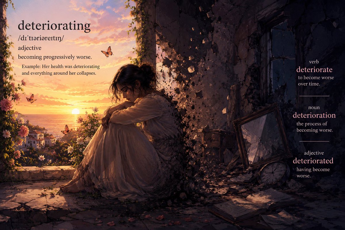lit_Maha's tweet photo. Word of the day: 
Deteriorating متدهور https://t.co/x4WaX010Vi