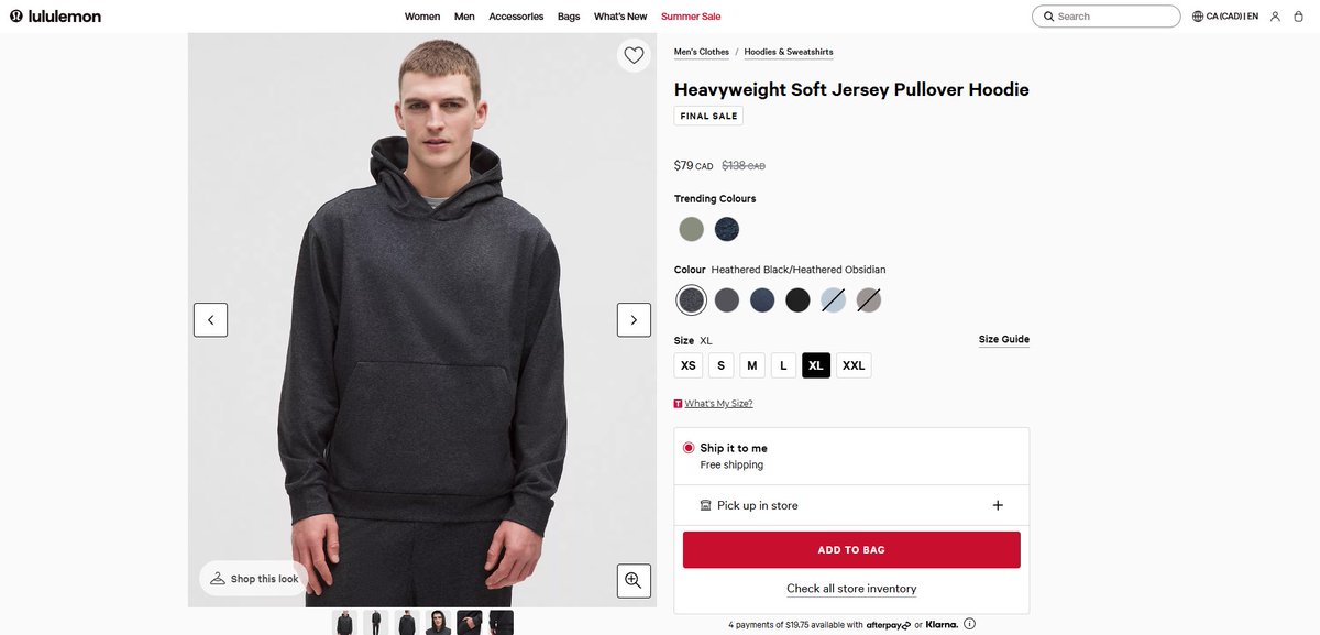 deadmogs's tweet photo. The hottest women in the world are shopping in the Lululemon men's section. Smallest sizes are first to sell. Obviously their stuff is great for men too. I got these, -- the last XL Rainjacket. Smooth Spacer best for joggers. https://t.co/H4JDTpQUnc