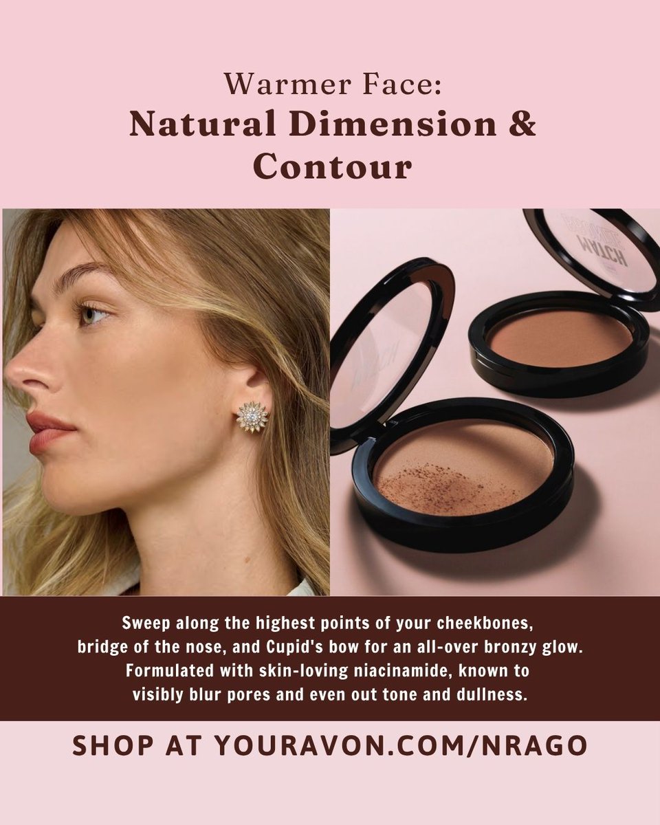 AvonLadyNJ's tweet photo. Highlight gone washed-out? π₯² One rich, matte bronzer brings back warmth + structure in secondsβperfect for your on-the-go routine.
What's your go-to bronzer trick? β¨
Shop: https://t.co/sbmccXKbWG
#CleanBeauty #MultitaskingMakeup #AvonLadyNJ https://t.co/v8XwNmVm3A