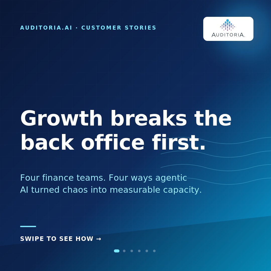 roh1's tweet photo. Growth breaks the back office first.
Four finance teams. Four ways agentic AI turned chaos into measurable capacity. → Swipe
#FinanceAutomation #AgenticAI #AccountsPayable #AccountsReceivable #CFO #Fintech #DSO #DigitalTransformation #AIinFinance #BackOffice https://t.co/06CuSKvjCJ