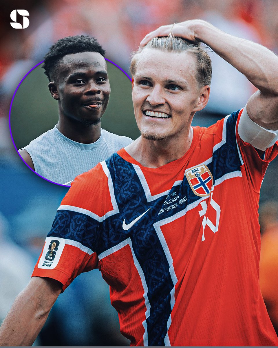 Squawka's tweet photo. Arsenal players with the most assists at a single World Cup tournament:

◉ 4 - Martin Odegaard (2026) 
◎ 3 - Bukayo Saka (2026)
◎ 3 - Dennis Bergkamp (1998) 

He beats his club teammate to the record by assisting against his national side. 💪 https://t.co/EwGV96E0mM