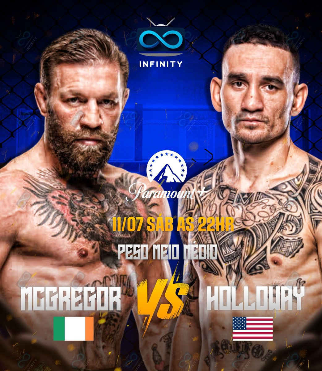 inftv2026's tweet photo. McGregor está de volta. 5 anos parado, quebrou a perna na última luta, agora encara Holloway. 🥊
Card às 18h, luta principal depois da meia-noite.

#UFC329 #McGregor #MMA #ufcnaparamount https://t.co/lJWponzxpl