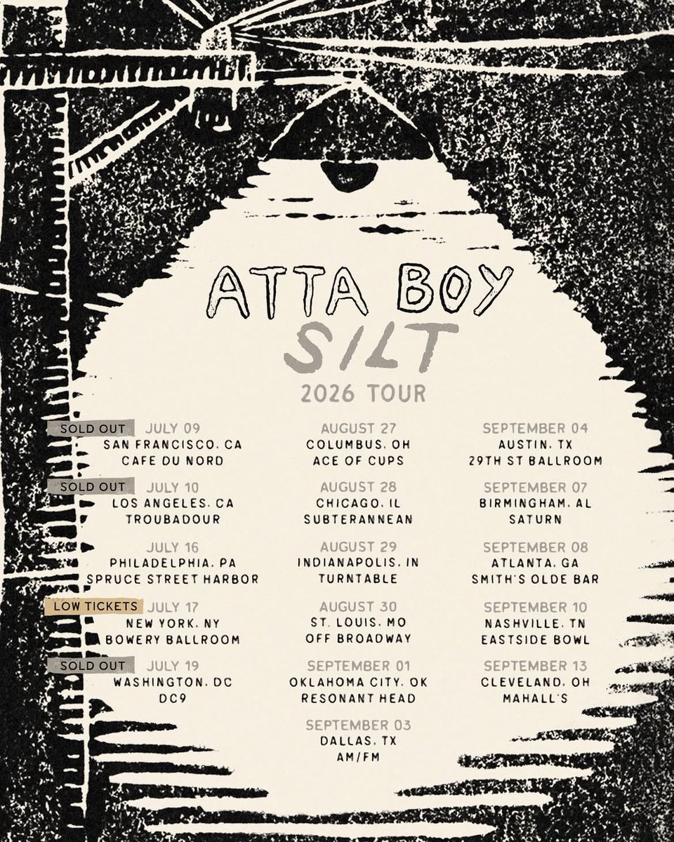 LewisPullmanBRA's tweet photo. Atta Boy Tour 2026! 🥁

Lewis Pullman e sua banda, Atta Boy, estão na estrada com uma série de shows pelos Estados Unidos. A turnê começou em grande estilo no Café du Nord, em São Francisco, no dia 9 de julho. ✨ https://t.co/2siuEPIqX4