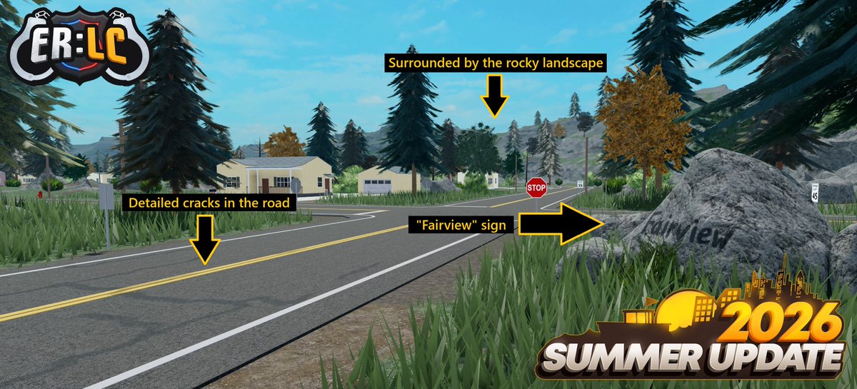 erlc_roblox's tweet photo. 🏡TEASER 3 ANALYSIS

Welcome to Fairview, a new community located in Liberty County surrounded by the rocks. Though the speed limits may be low, the expectations are high as  this town is most likely to have a big waterway for boats! 

Is there anything you see that we missed? https://t.co/a2A87eCm4M