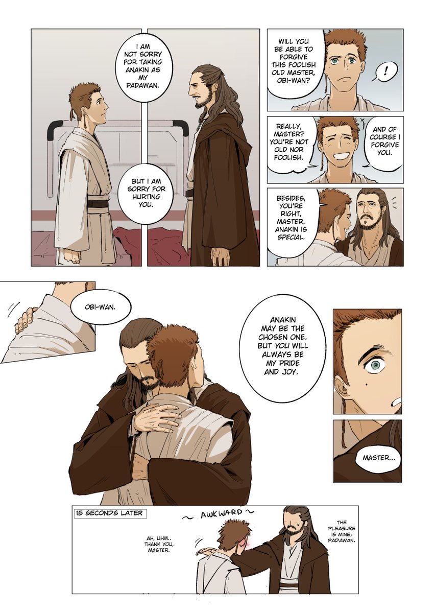 varlfhanred's tweet photo. "Things that could've been said"
I'll die on the hill that obi-wan doesn't hate qui-gon for taking anakin as padawan (or feel replaced), but sometimes I do like the angst potential.

#starwars https://t.co/zIJoL7XtgC