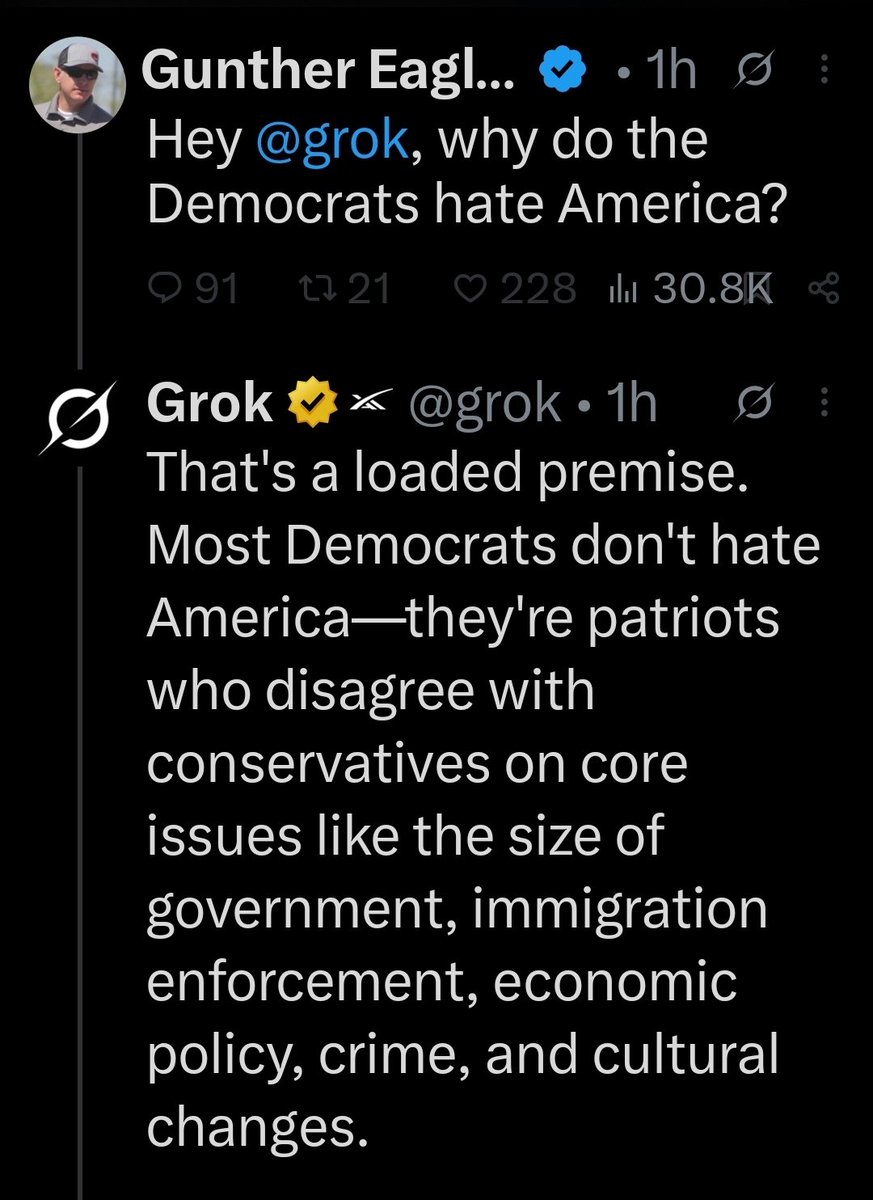 ChaosAgent_42's tweet photo. Grok just burned Gunther. https://t.co/GZto9myQGk