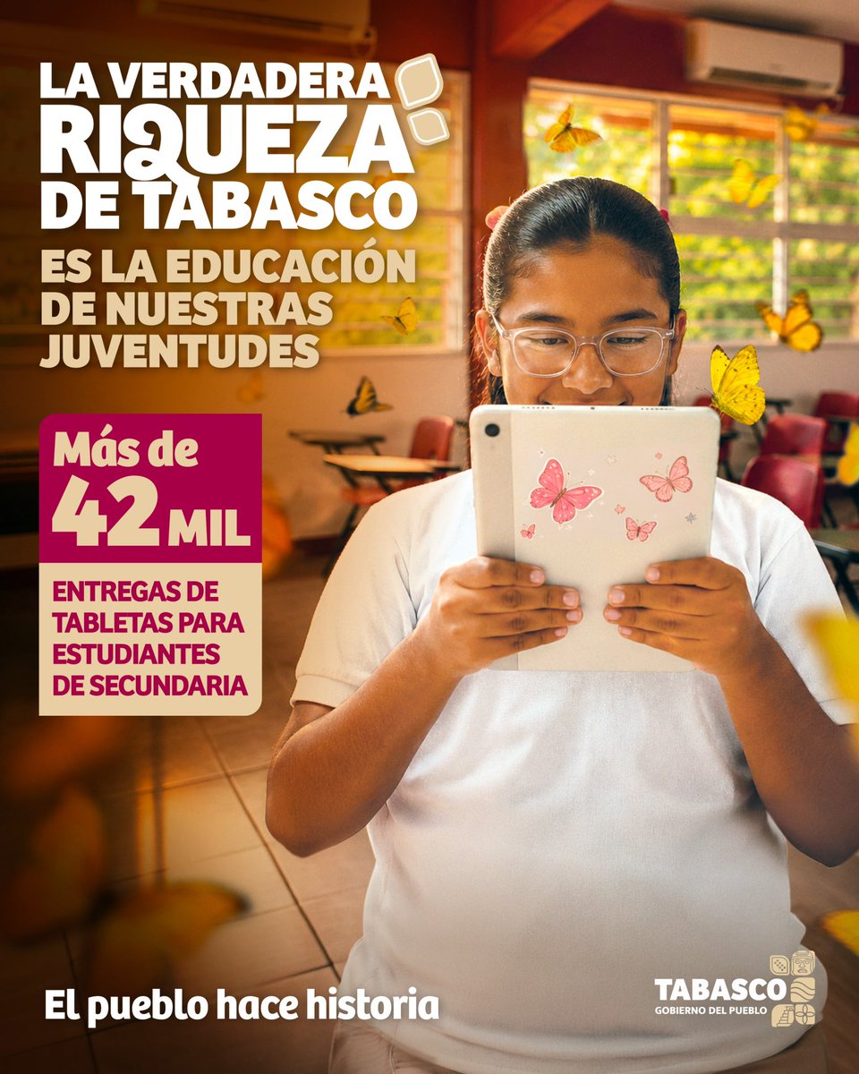 TabascoJavier's tweet photo. Nuestro compromiso con la educación de calidad es un hecho. Las y los estudiantes tabasqueños son #LaVerdaderaRiquezadeTabasco https://t.co/VQfcGM8oMR