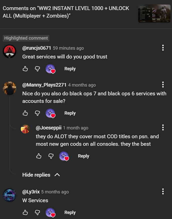 KashMarco's tweet photo. Even Vouches from the YT 🙏100% Legit services💯 https://t.co/V0oIxhfjwz