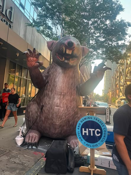 galeabrewer's tweet photo. @galeabrewer Hotel Trades Council Rally for workers on strike at the Fairfield/Four Points Hotel, 426 West 40 Street on July 1, 2026 @NYHTC https://t.co/C1QOjhv93K
