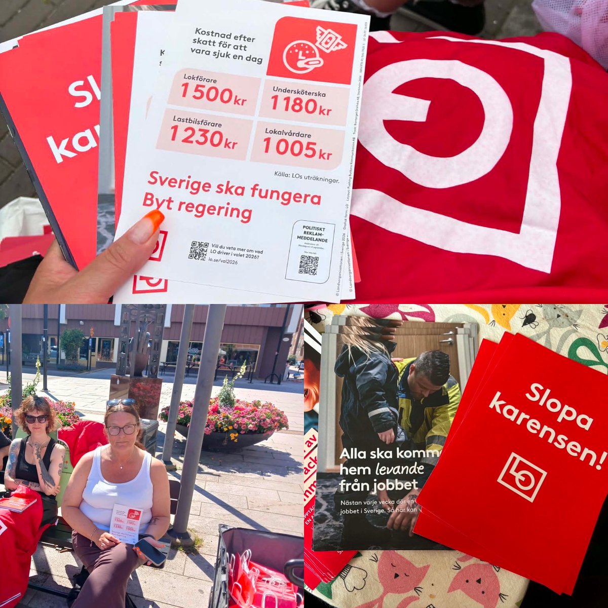 hoganasLO's tweet photo. Idag har Jenny från LO och Iréne från Kommunal varit med Socialdemokraterna och haft valsnack ,vid Arnbergsplats. Många intressanta samtal många fackliga . Vi kommer tillbaka den 25/7 , så kom och hälsa på oss :-) https://t.co/arXu11Wwjh