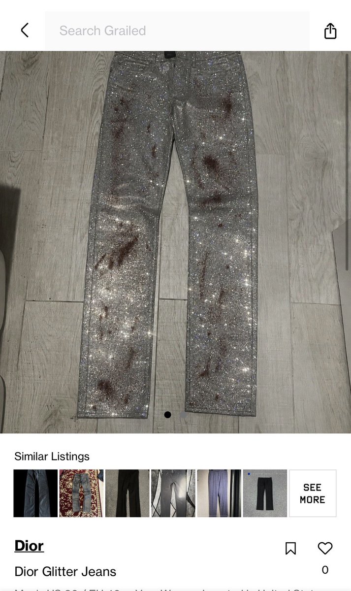2osoK's tweet photo. 🚨Bleood Dior SS06 Glitter Denim Has Now Been Listed On Grailed After Recent Home Invasion😳 https://t.co/aI1xmWReTN