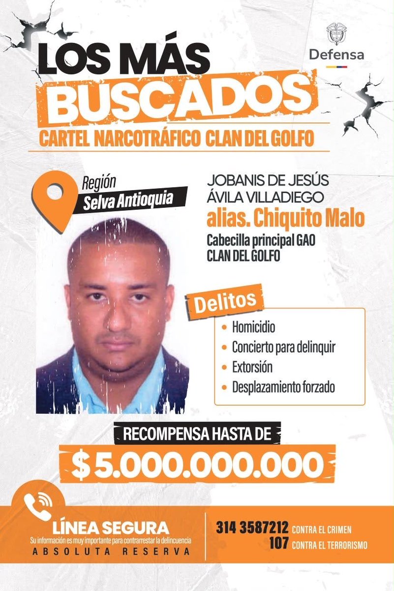 NoticiasRCN's tweet photo. El ministro de Defensa, Pedro Sánchez, informó que Ejército, Fuerza Aérea y Policía adelantan una operación militar en Antioquia para capturar o dar de baja a alias Chiquito Malo. https://t.co/9tVnaFg6YY