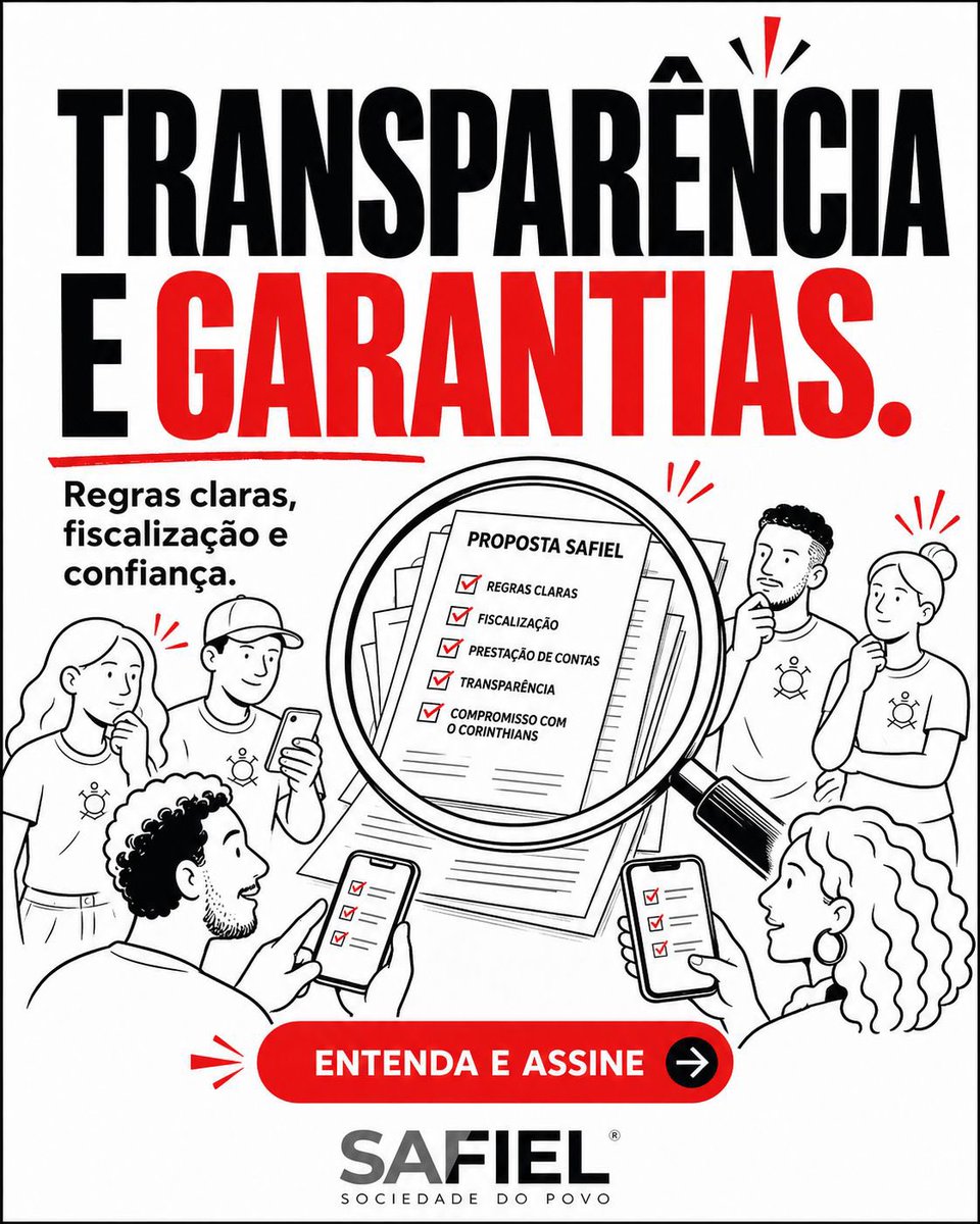Safiel_1910's tweet photo. A dívida do Corinthians não vai desaparecer sozinha.

Ela precisa ser enfrentada com estrutura, responsabilidade e visão de longo prazo.

A SAFiel propõe um caminho para avaliação, com planejamento e foco em construir um futuro mais sólido para o clube.

Chegou a hora de fazer parte dessa mudança.

Assine, compartilhe e convide mais 3 corinthianos.

🔗 https://t.co/rek4wJw8FS