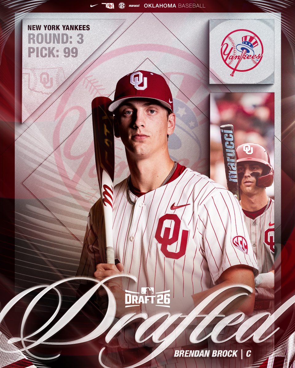 OU_Baseball's tweet photo. Brock to The Bronx 🗽

@brendanbrockk » @Yankees https://t.co/2JYbekHPLq