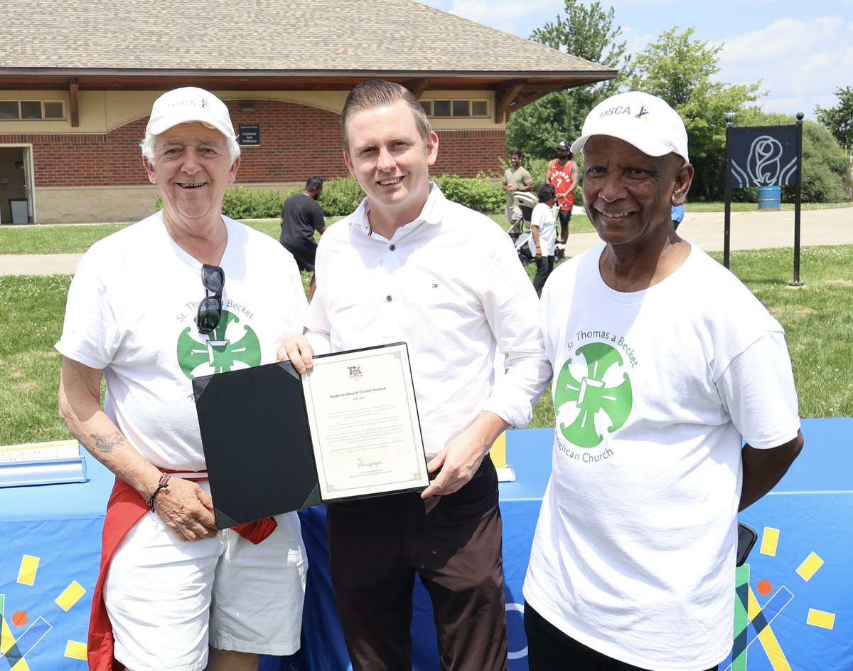 BramptonGraham's tweet photo. Wonderful joining the community and meeting the players at the annual Anglican Church Cricket Festival in Brampton.

It's great to see the game of cricket bring people together across our city and province! https://t.co/XxCXEKROZJ