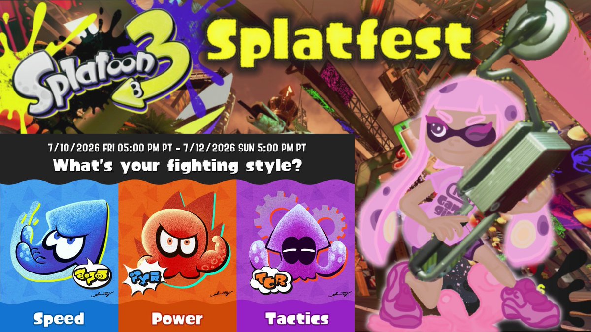 NGamerGal's tweet photo. #Splatoon3 #Splatfest  on #ninttendoswitch Day # 2: 7pm EST

Are you with team Speed, Power, or tactics? 

https://t.co/IGEkojszmm via @YouTube https://t.co/bMjQd6r0Vz