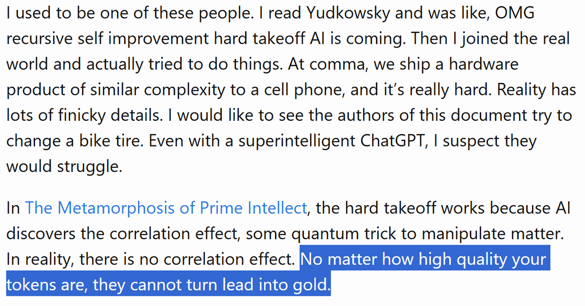 ramez's tweet photo. "No matter how high quality your tokens are, they cannot turn lead into gold." 

Pleasantly unhinged and overall correct:  https://t.co/MZ3GiIM0Vz https://t.co/X8f5SsYsJp
