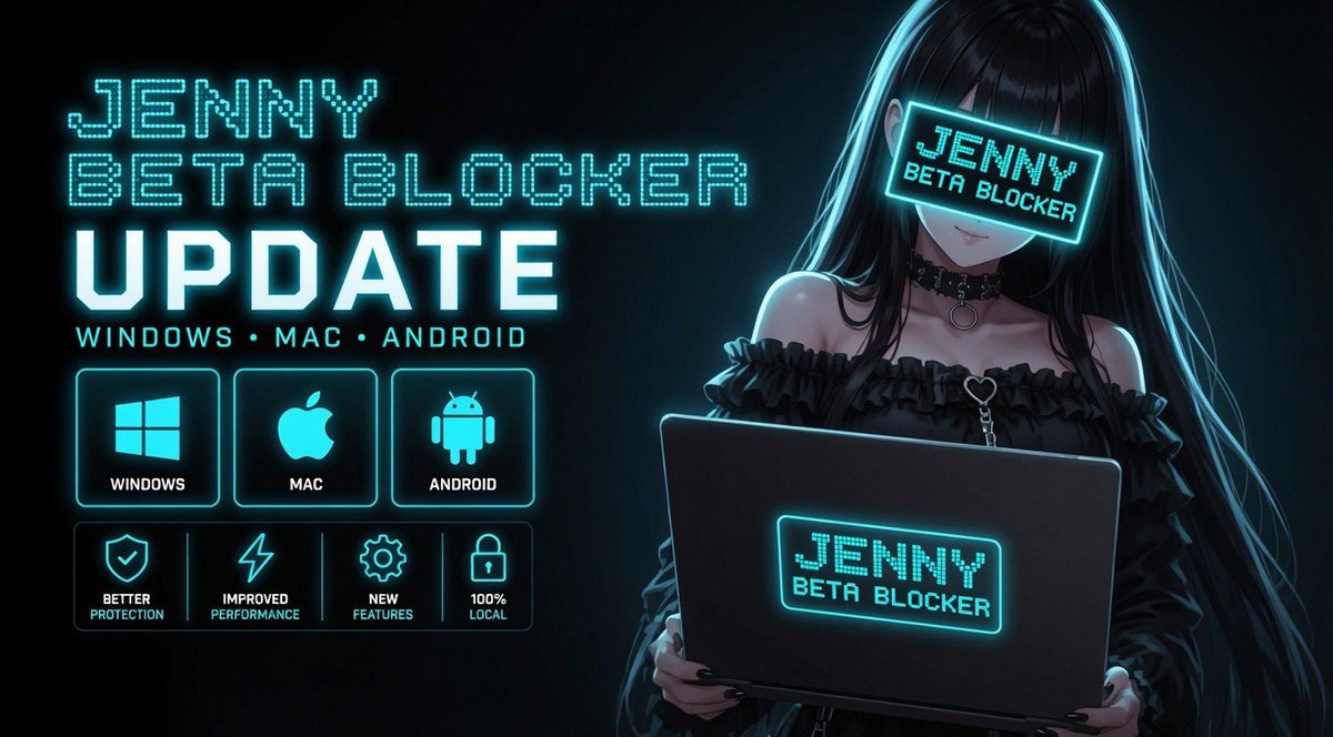 jenny2dfd009's tweet photo. JENNY BETA BLOCKER UPDATE is now available on Mac! 🖥️  People have been asking for a while so I finally ported it over https://t.co/wXar81KxIZ