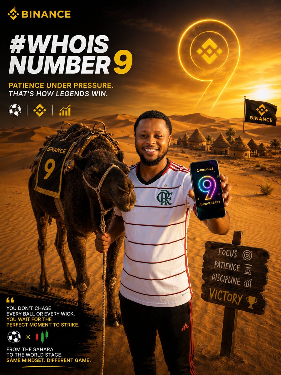 itzAAKhalil's tweet photo. @binance A great No. 9 on the pitch and a disciplined crypto trader share one superpower: patience under pressure.⚽📈
You don't chase every ball or every market wick. You wait for the right moment to strike. From the Sahara to the world stage, the mindset stays the same. 🏜️ #WhoIsNumber9 https://t.co/Se2KT8jiSx