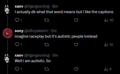 hollierleaves's tweet photo. @starpies_ @Twan_Dash can we also mention how much xaev has deleted their apologies and made fun of anyone trying to talk about how shit their behavior still is while still following accounts with aspic content (literally reducing autism to a fetish) and looking at feral nsfw https://t.co/5rfDh0i0To