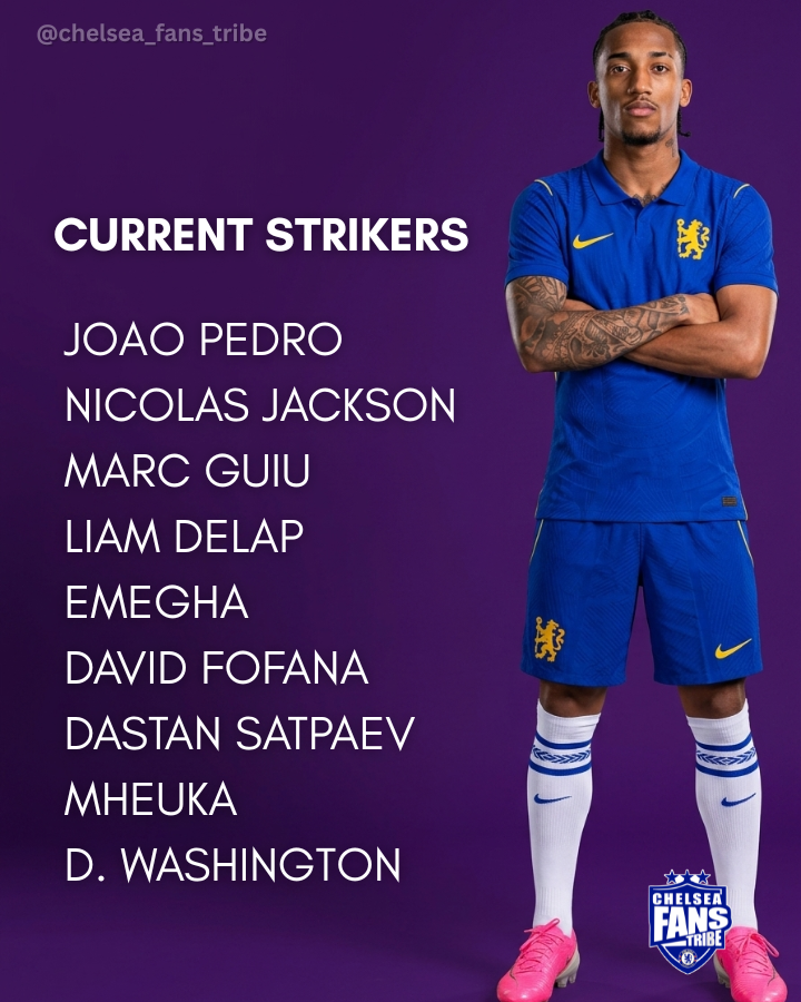 CFCfanstribe's tweet photo. 🚨 𝐁𝐑𝐄𝐀𝐊𝐈𝐍𝐆: Chelsea currently have NINE (9️⃣) STRIKERS both at Loan and in COBHAM 🔥💣

CURRENT STRIKERS:

JOAO PEDRO 
NICOLAS JACKSON 
MARC GUIU 
LIAM DELAP
EMEGHA 
DAVID FOFANA
DASTAN SATPAEV
MHEUKA
D. WASHINGTON 

STACKED UP 🔥✅📈 https://t.co/YmvdNzGbO7