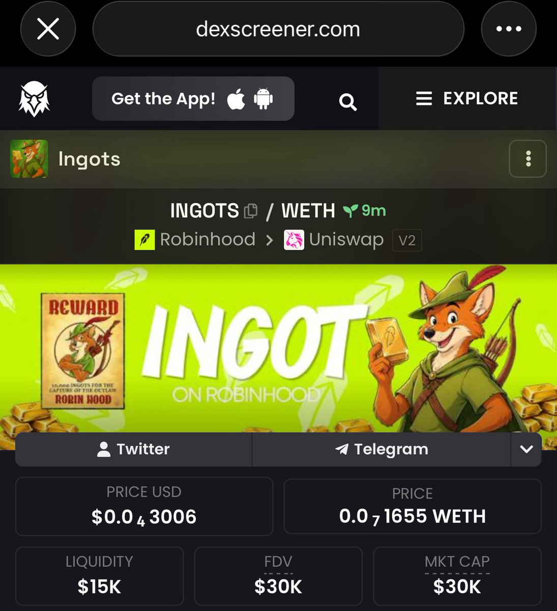 IngotsOnHood's tweet photo. Dexscreener Updated. #HOOD https://t.co/kOb0uTWiFp