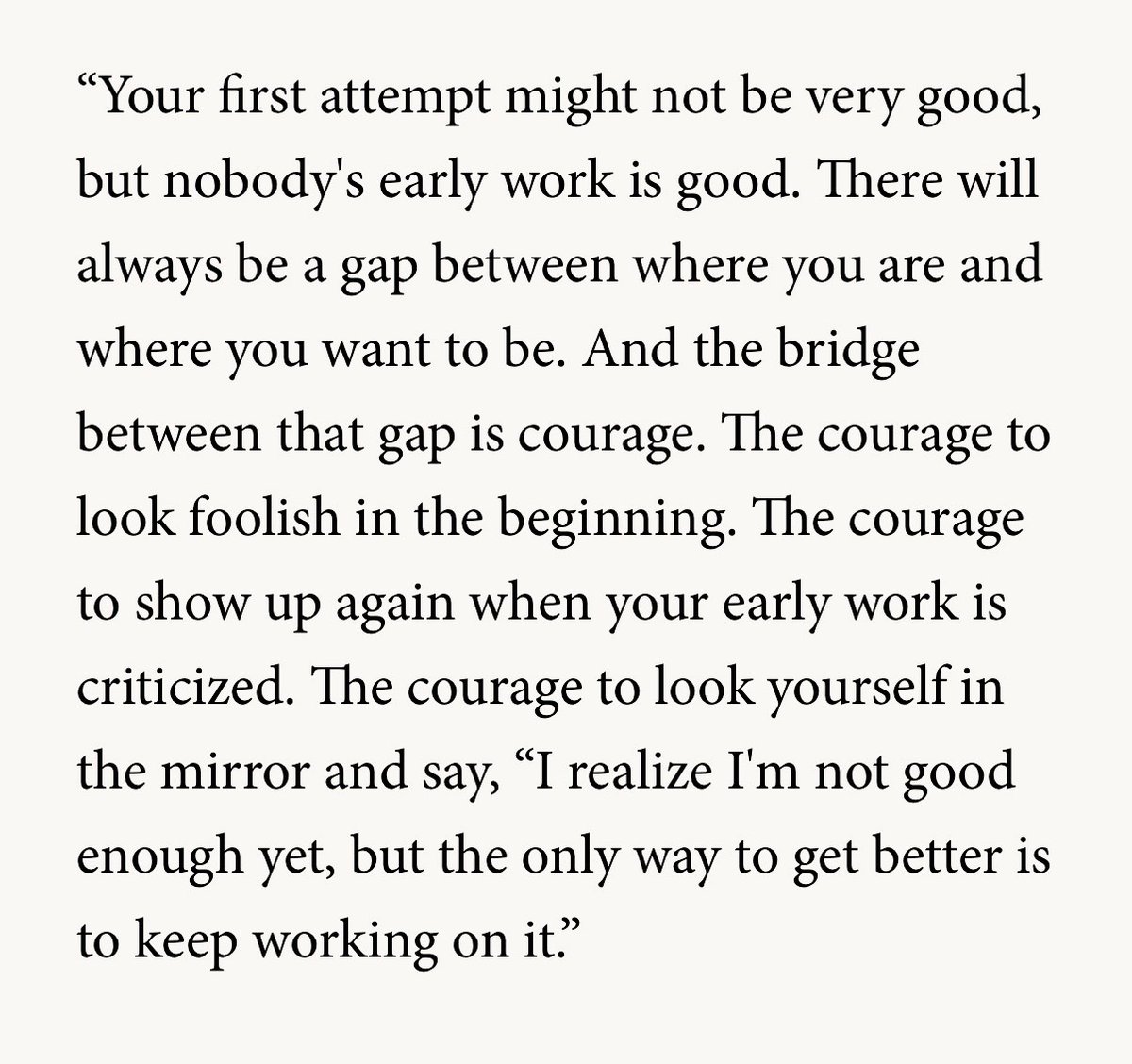 readswithravi's tweet photo. James Clear: The only way to get better is to keep working on it. https://t.co/muwEPi8wMT