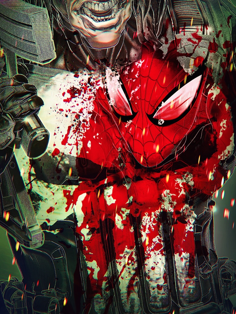 PunisherHQ's tweet photo. Punisher vs Spider-Man #1 variant by John Giang https://t.co/Got84dBLtS