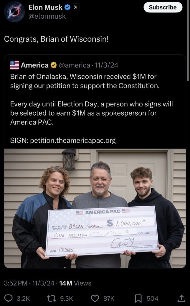 Zee13S's tweet photo. @Desgg94 @WhiteHouse This is my case &amp; point to why both need to go.
So people like @elonmusk can’t buy popular votes to flip electoral college votes to sway elections.
Any vote should be the voice of the people not some entity that can be manipulated. https://t.co/fm9VaUcom0