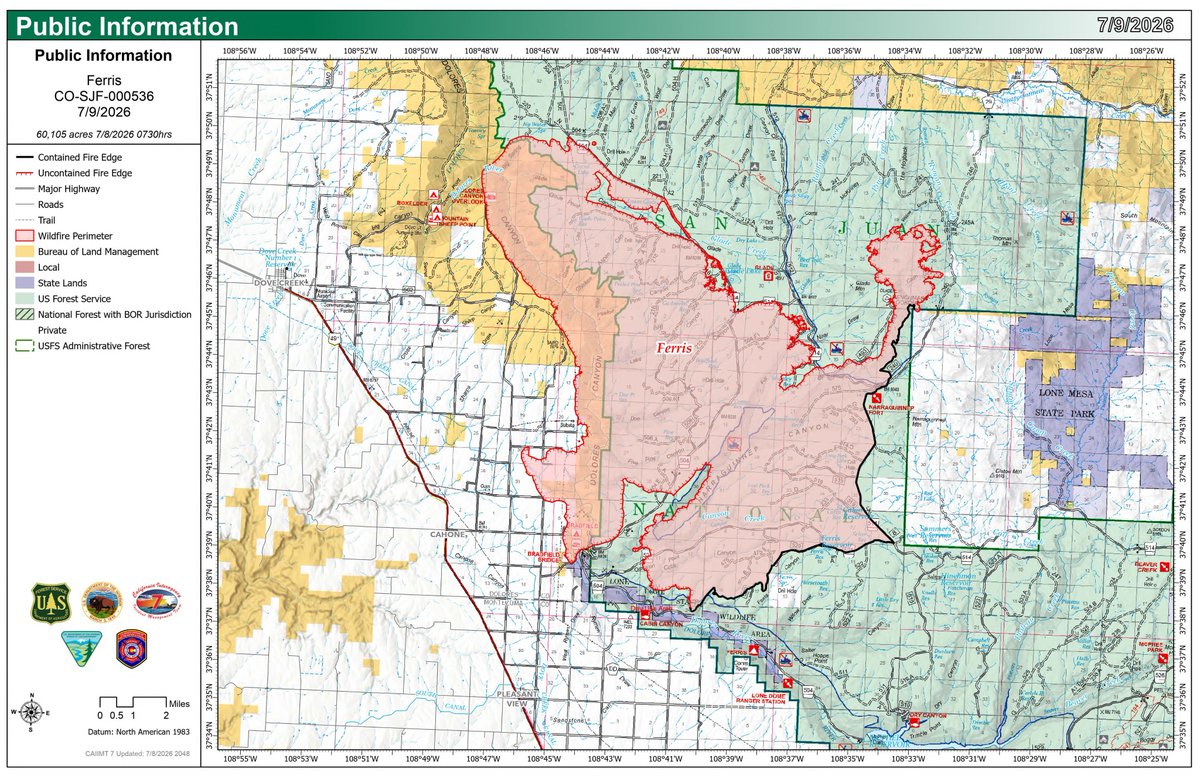 NWS_IMET_OPS's tweet photo. . @NWSLosAngeles IMET trainee en route to #FerrisFire near Cahone, CO #COwx #COfires @NWSGJT @SanJuanNF https://t.co/InoNjasTNn Map courtesy @inciweb https://t.co/kHTFwt0CEC