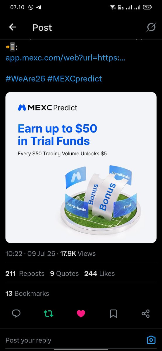 Cloverasta11's tweet photo. @MEXC_Predict Already joined, hope win to join the predict. Good luck
@fredlintank @natapiazon @snpraja9

Uid: 16694642

#MEXC #MEXCpredict https://t.co/l1vtzeaI8r