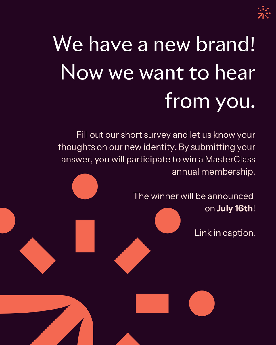 InstiglioInc's tweet photo. 🏆 Win a cool prize by filling out our survey! 

We want to hear from you. 

We just launched our new brand, and we are genuinely curious about what you think.

Fill out our 2-minute survey and participate to win a MasterClass annual membership!

Go here! https://t.co/pDxRa4wkyp https://t.co/S5YI8Lqxut