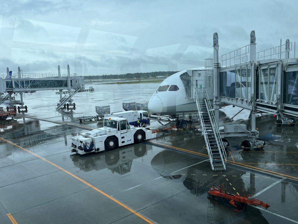 sajihiko's tweet photo. 2026/07/10 NH0054便3K B787にて雨の新千歳空港から羽田空港に帰京✈️ https://t.co/XOsewQUpSz