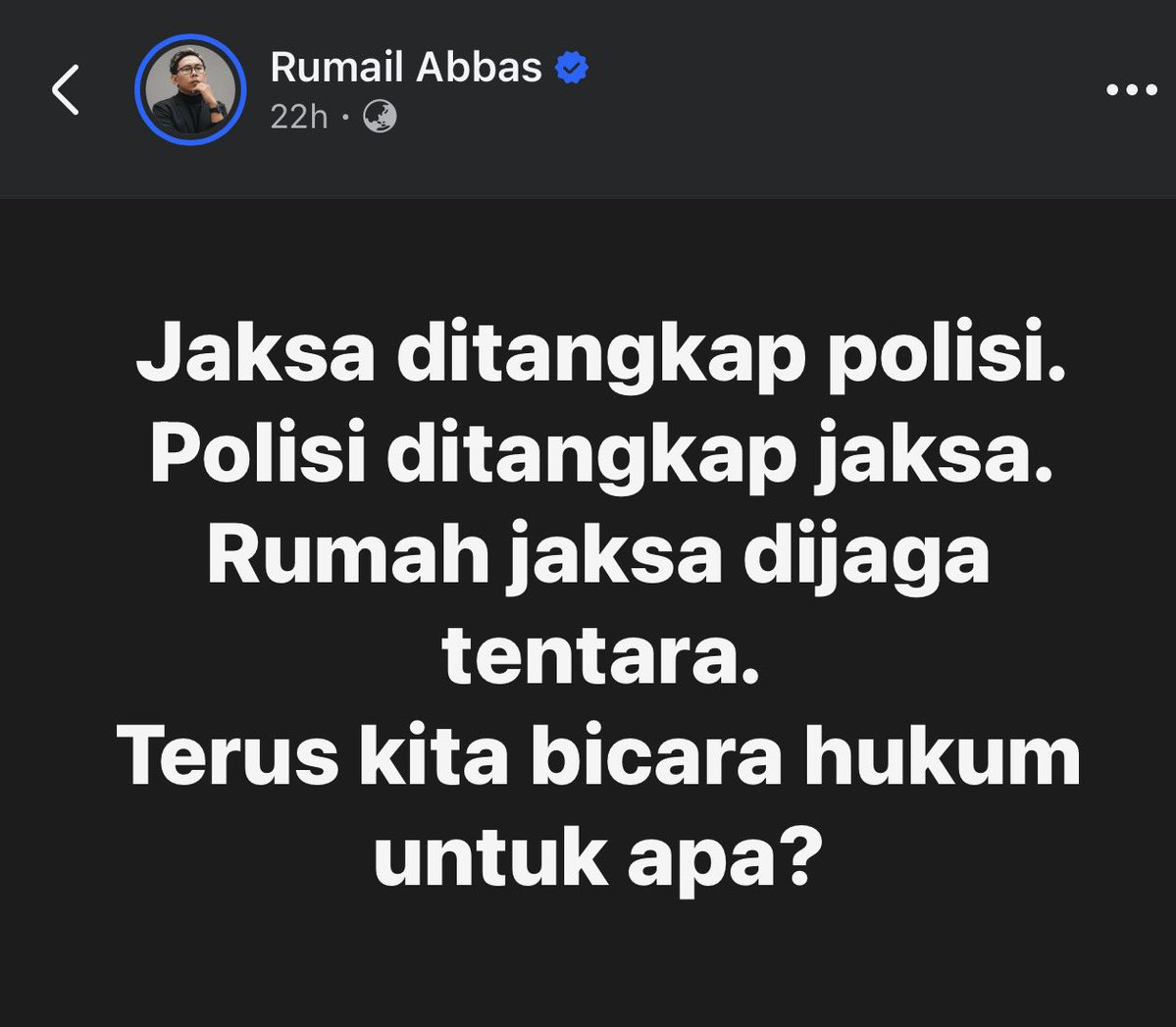 narkosun's tweet photo. Hukum hanyalah wacana 😌 https://t.co/63tdGblVjv