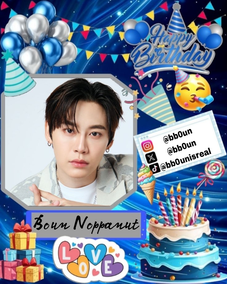 chan_caskey's tweet photo. Happy Birthday Boun 🎂🎁🎈🎊🎉

#BounNoppanutGuntachai #GMMTVActor @bb0un https://t.co/YT0HZt6zgW