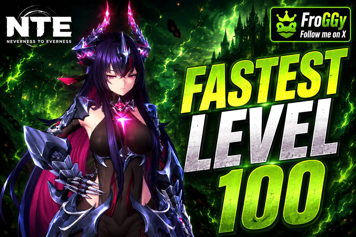 FroGGyNTE's tweet photo. ⚡ Fastest Way to Reach Lv.100 in 999 Nights

Want to reach Lv.100 as fast as possible?

Here's the complete Challenge Mode leveling route, from Story completion all the way to Nightmare Mode.

❤️ Like, Repost & Follow if this helps!

━━━━━━━━━━━━━━

🔓 Step 1, Finish Story Mode

• Story takes around 5 to 6 hours.
• Completing it unlocks Challenge Mode.
• You keep:
  ✅ Character Levels
  ✅ Equipment
  ✅ Resources
  ✅ Accessories

Only Bonfires reset, while shortcuts unlocked during Story remain available.

You'll begin Challenge Mode at around Lv.40.

━━━━━━━━━━━━━━

🌋 Step 2, Chocolate Volcano (Lv.40 → 55)

This is your first farming area.

Stay until at least Lv.50, Lv.55 is even better.

Your goals:

✅ Unlock Bonfires.
✅ Equip your first Lv.50 Legendary gear.
✅ Start collecting White Light Flame equipment.
✅ Full clear the dungeon if you want extra chests.

Don't rush this area, having better gear here makes the next zones much easier.

━━━━━━━━━━━━━━

❄️ Step 3, Milk Ice Mountain (Lv.55 → 65)

This is where efficient farming begins.

Farming loop:

• Leave the Bonfire.
• Pull every nearby enemy into 1 large group.
• Use Iroi to group everything together.
• Eliminate the entire pack.
• Return to the Bonfire.
• Respawn enemies.
• Repeat.

While you're here, don't forget to collect:

✅ Extra Chests.
✅ Event Shop Currency.

━━━━━━━━━━━━━━

🍬 Step 4, Ember Sugar Lake (Lv.65 → 80)

Start from the 1st Bonfire.

Run through the route, pulling every enemy pack along the way.

Finish by defeating the Mini Boss.

Then:

➡️ Return to the Bonfire.
➡️ Respawn enemies.
➡️ Repeat.

This is one of the best places to farm:

✅ EXP
✅ Lv.75 Legendary Gear

You can leave at Lv.80, but Lv.85 makes Crimson Castle much easier.

━━━━━━━━━━━━━━

🏰 Step 5, Crimson Castle (Lv.80 → 100)

Your final leveling location.

Farming loop:

• Clear the enemies on the right.
• Move to the left side.
• Pull everything together.
• Eliminate the entire group.
• Return to the Bonfire.
• Repeat.

Optional:

🐉 Defeat the Bridge Boss for a huge EXP bonus.

Shinku's Ultimate makes this fight much easier.

━━━━━━━━━━━━━━

🔥 White Light Flame

This farming strategy revolves around White Light Flame.

Instead of defeating enemies one by one, the burn spreads across large groups, allowing you to clear packs much faster while moving through your farming route.

The stronger your White Light Flame gear becomes, the faster your leveling speed.

━━━━━━━━━━━━━━

🎒 Extra Tips

✅ Enable Auto Pickup for Rare, Epic, Legendary, and Mythic gear early on.

✅ Once Legendary gear becomes common, disable Rare and Epic to keep your inventory clean.

✅ Use Campfire consumables before difficult farming sessions for faster clears.

━━━━━━━━━━━━━━

🏆 Final Goal

Lv.100

↓

Complete Challenge Mode

↓

Unlock Nightmare Mode

↓

Start farming Mythic Gear and Mystery Buttons.

#NTE #NevernessToEverness #NTEネバエバ #NTECreator